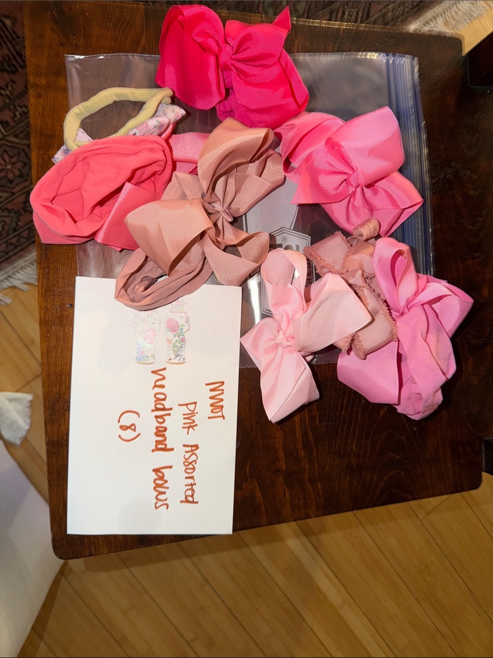 Assorted Pink Bow Headbands - Pack of 8